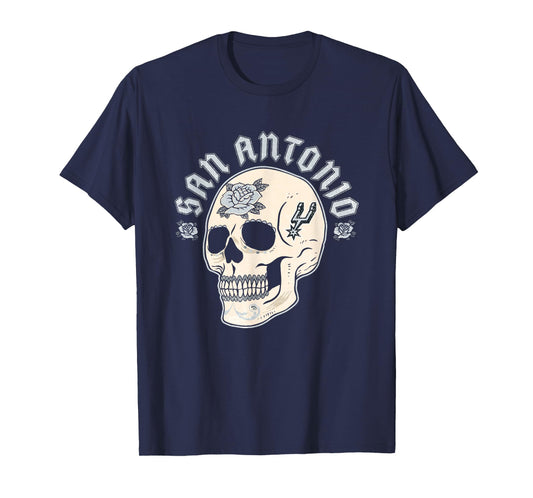NBA San Antonio Spurs Halloween Floral Skull T-Shirt