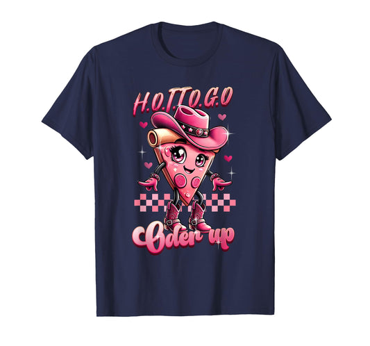 Retro Hot-To-Go Cute Pizza Cartoon Vintage Aesthetic T-Shirt