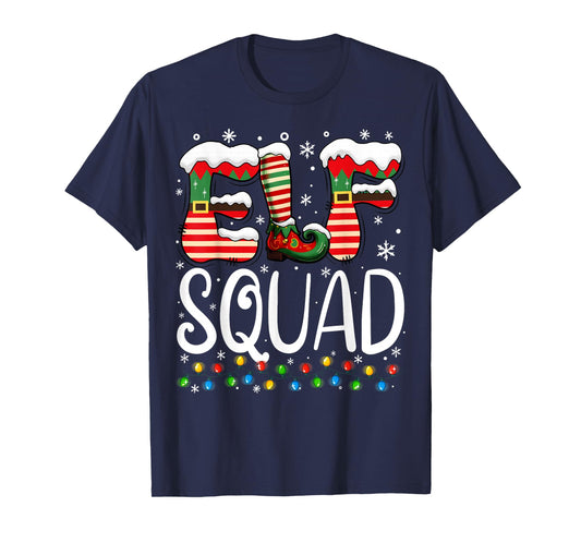 Elf Family Christmas Matching Pajamas Xmas Elf Squad T-Shirt