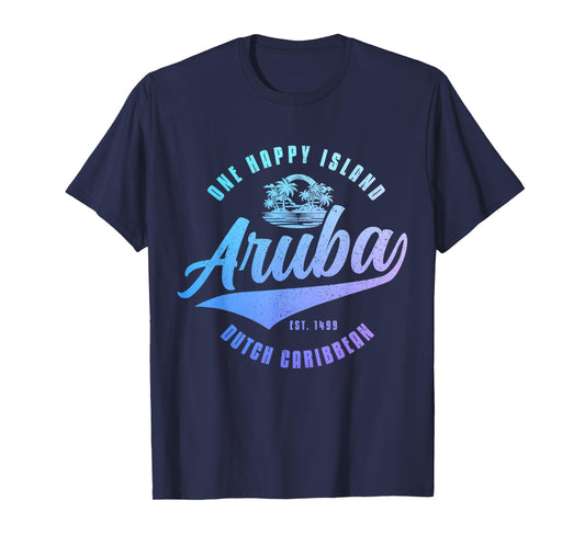 Aruba Happy Island Craibbean Souvenir Pride Vintage T-Shirt