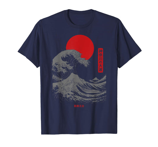 The Great Wave Kanagawa Retro Artwork Japanese Kanagawa Wave T-Shirt