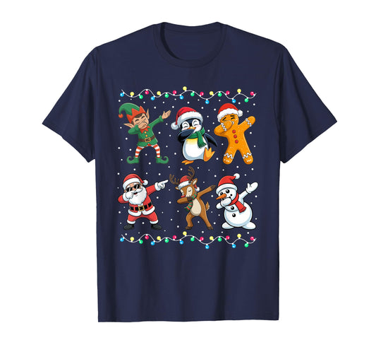 Dabbing Santa Elf Friends Boys Girls Men Funny Christmas Dab T-Shirt
