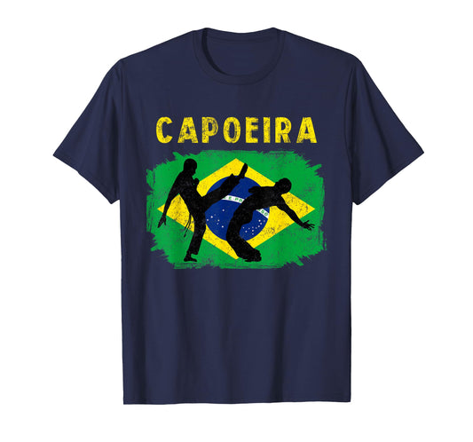 Vintage Capoeira Brazilian Flag Martial Arts Dance Fighter T-Shirt