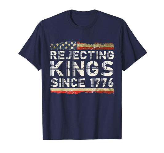 Rejecting Kings Since 1776 American Vintage Flag T-Shirt