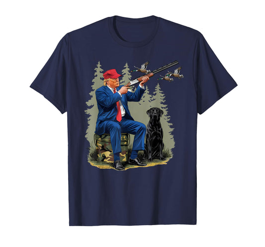 Trump Duck Hunting Donald Trump Old School Camouflage T-Shirt