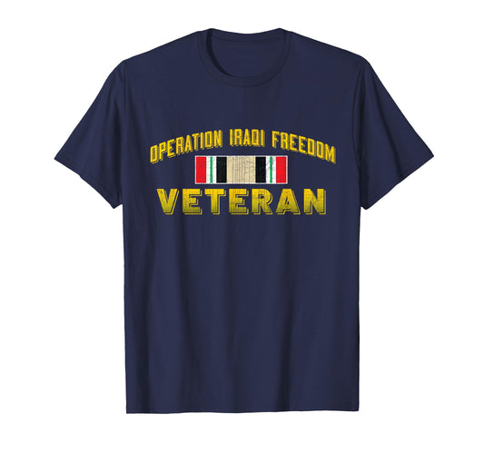 Iraq Operation Iraqi Freedom Veteran Day Gifts T-Shirt - Black - Men's Adults - Small - Short Sleeve - T-Shirt - Letter Print - Embroidery - Modern - Casual - Military - Veterans Day, Memorial Day