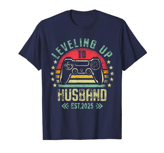 Engagement Tee for Gamer Groom Leveling Up To Husband 2025 T-Shirt