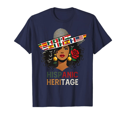 Hispanic Heritage Month Women's Latino Countries Flags Hat T-Shirt