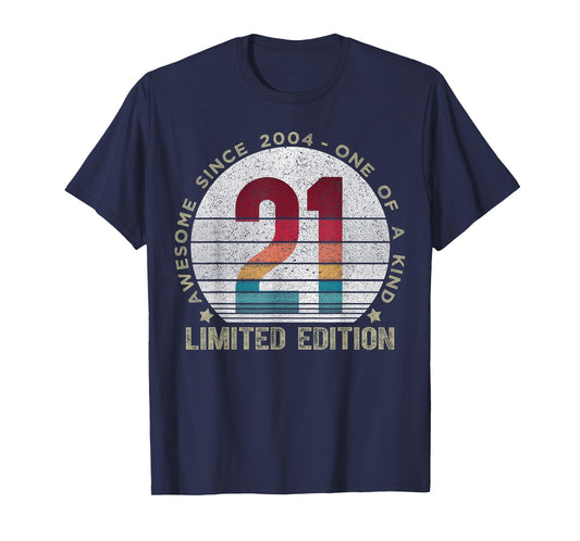 21 Year Old Gifts Vintage 2004 Limited Edition 21st Birthday T-Shirt