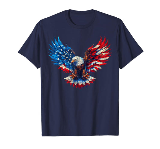 American Flag Bald Eagle Patriotic Eagle 4th of July USA T-Shirt