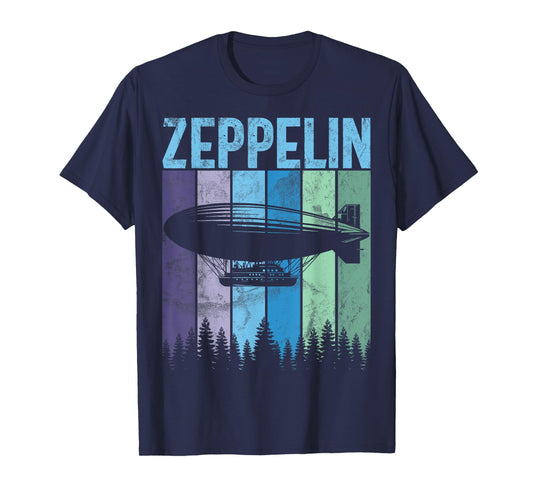 Retro Zeppelin 70s 80s Dirigible Airship Zepelin Zepplin T-Shirt