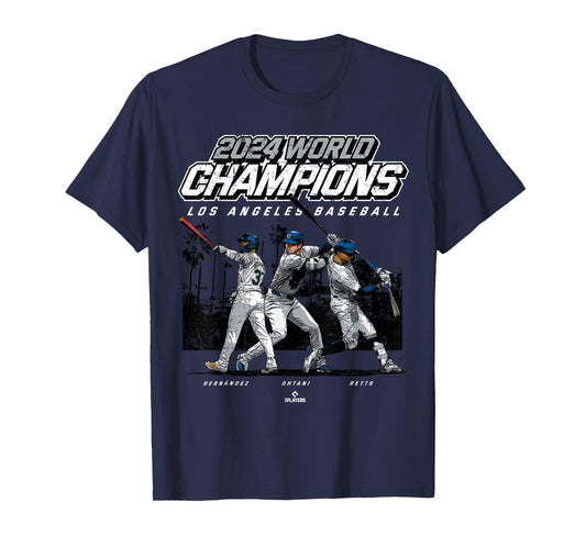 2024 Los Angeles World Champions Ohtani, Betts & Hernández T-Shirt
