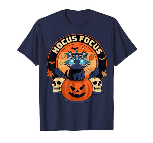 Hocus Focus Optometry Halloween Optometrist Eye Doctor Cat T-Shirt