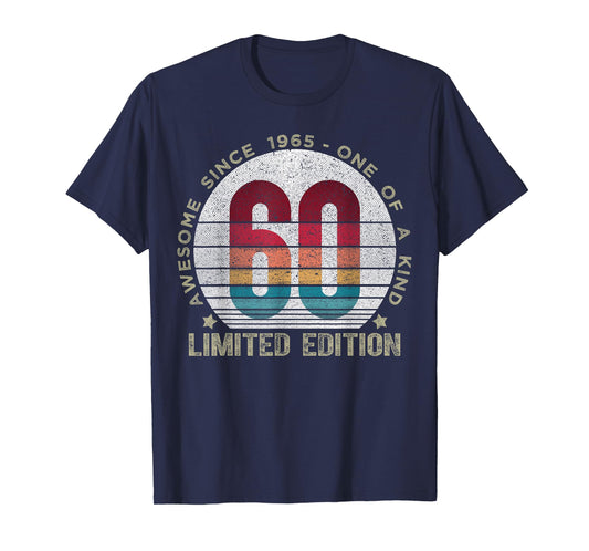 60 Year Old Gifts Vintage 1965 Limited Edition 60th Birthday T-Shirt