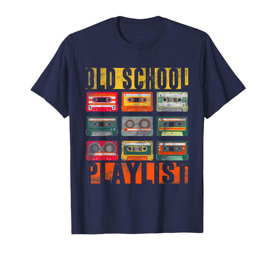 Old School Playlist Shirt Retro 80s 90s Cassette Tape Music T-Shirt