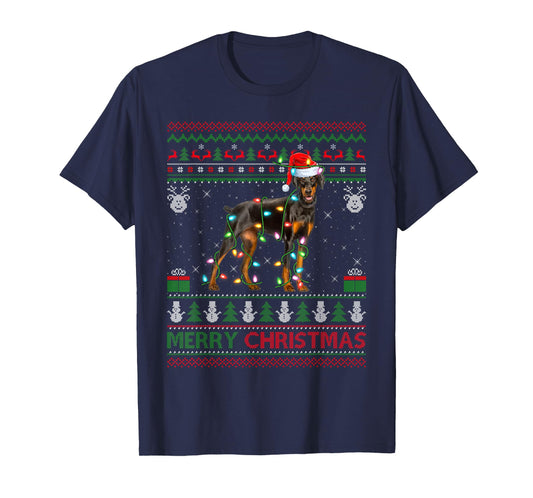 Doberman Dog Ugly Christmas Sweater Funny Pet Dog Lover Xmas T-Shirt