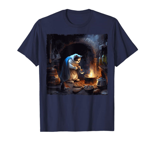 Funny Cat Cooking Space T-Shirt