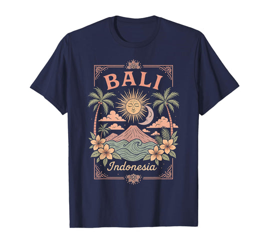 Bali Indonesia Vintage Art Tropical Boho Bali Women T-Shirt