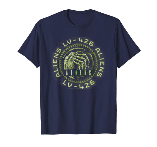 Aliens Lv-Fourtwentysix Facehugger Neon Big Chest Text Logo T-Shirt