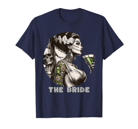 Funny The Bride The Monster Frankenstein Spooky Halloween T-Shirt