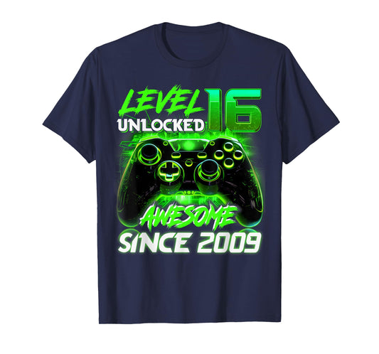 Level 16 Unlocked Shirt Funny Video Gamer 16th Birthday Gift T-Shirt