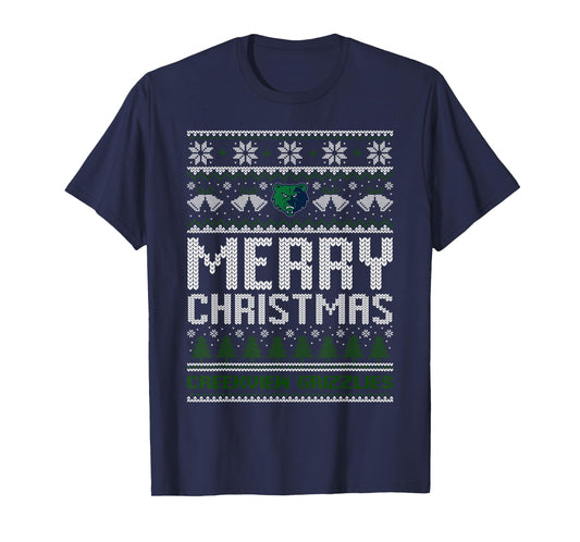 Creekview Grizzlies Logo Merry Christmas Ugly Sweater HS T-Shirt