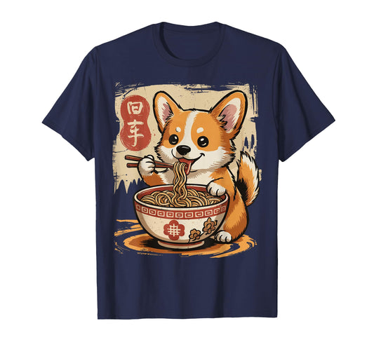 Corgi Eating Ramen T-Shirt