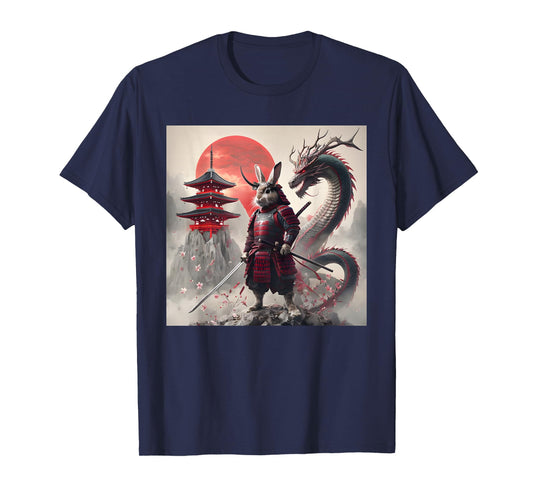 Samurai Bunny Rabbit Graphic Warrior Japanese Rabbit Ninja T-Shirt