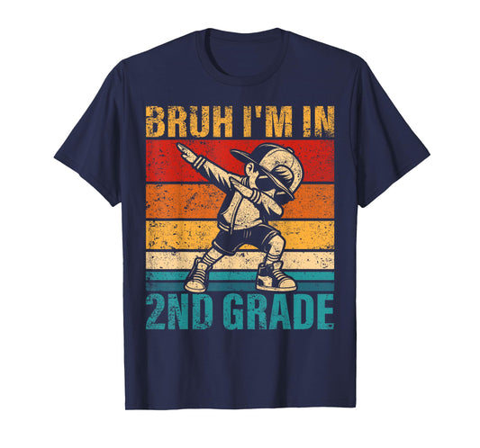 Second Grade Dabbing Boy Bruh i'm in 2nd Grade Student T-Shirt
