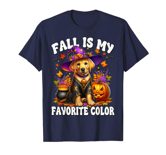 Fall is My Favorite Color Golden Retriever Halloween Dog T-Shirt