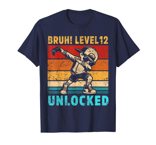 12 Year Old Birthday Dabbing Boy Bruh 12th level unlocked T-Shirt