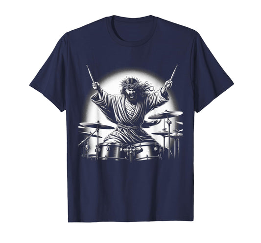 Drummer Rock Jesus Drumming T-Shirt