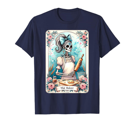 The Baker Tarot Card Skeleton Cook Witchy Chef Kitchen Lover T-Shirt