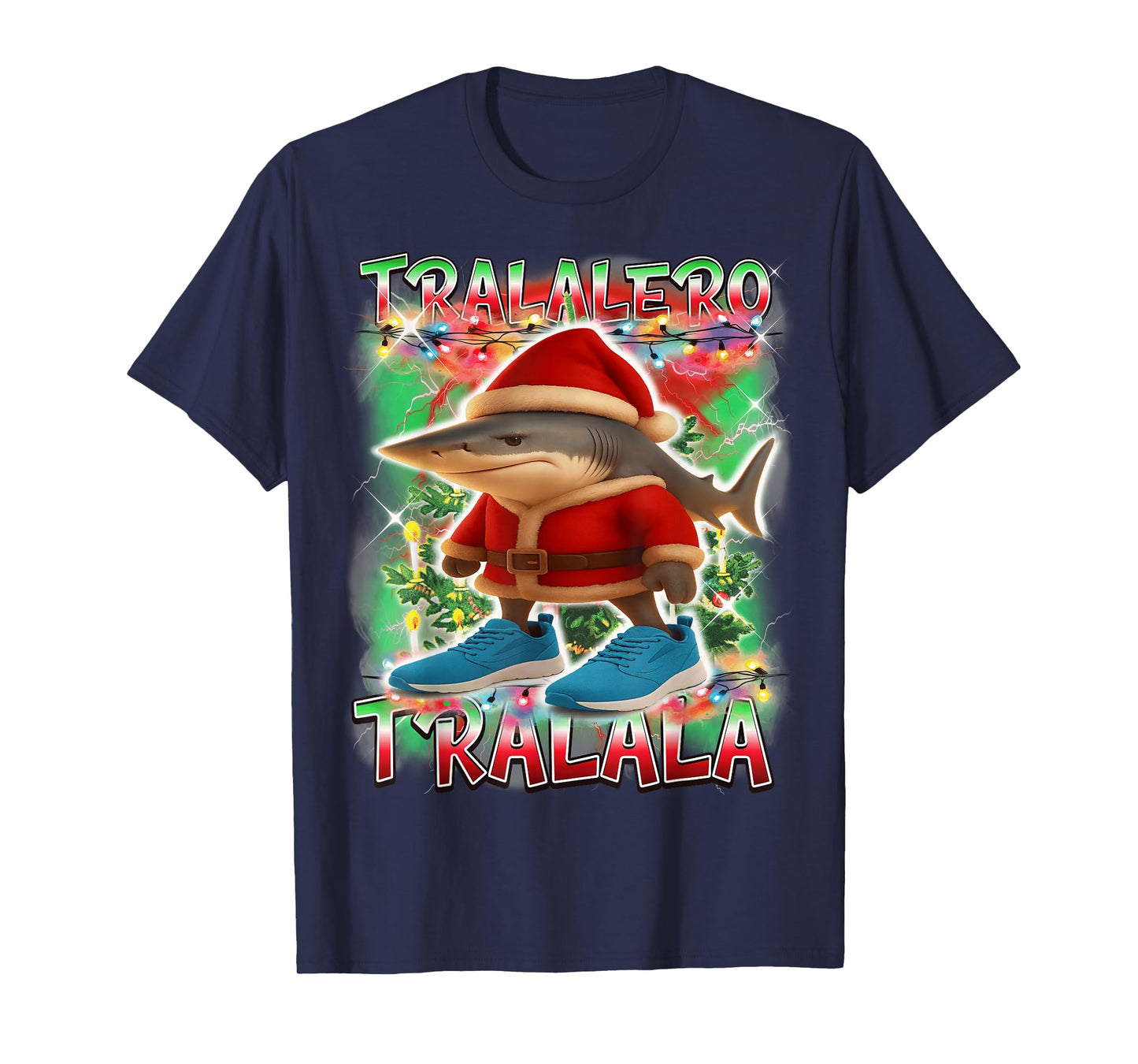 Tralalero Tralala Santa Claus Italian Brainrot Christmas T-Shirt