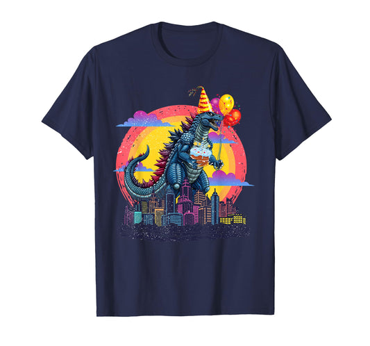 Kaiju Birthday Balloon & Cake Monster Movie Bday Decoration T-Shirt