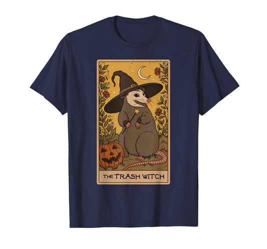 Vintage The Trash Witch Possum Tarot Raccoon Garbage T-Shirt