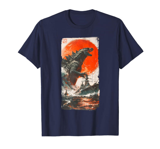 Retro Japanese Legendary Rare Kaiju T-Shirt, Small, Black