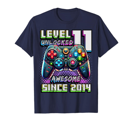 11th Birthday Boy Level 11 Gamer 11 Year Video Game Party T-Shirt