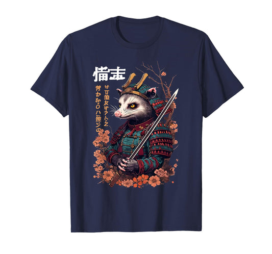 Samurai Possum Japanese Vintage Graphic Ukiyo-e Art Funny T-Shirt