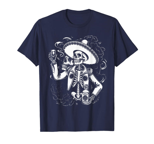 Mexico Vintage Skeleton Tequila Dia De Los Muertos Mexican T-Shirt