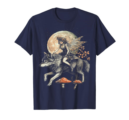 Full Moon Wolf Fairycore Cute Cottagecore T-Shirt
