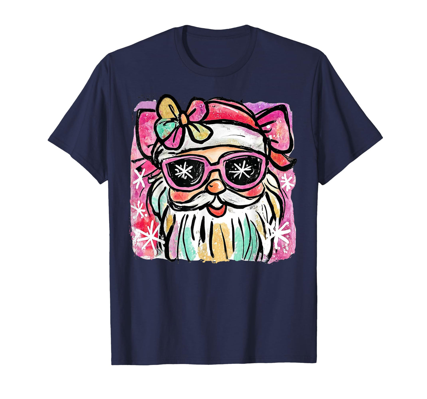 Preppy Santa Claus Coquette Christmas Girls Womans Cute Xmas T-Shirt