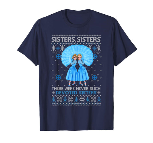 Sisters White Xmas Snow Christmas Movie 1954 Holiday Pajamas T-Shirt