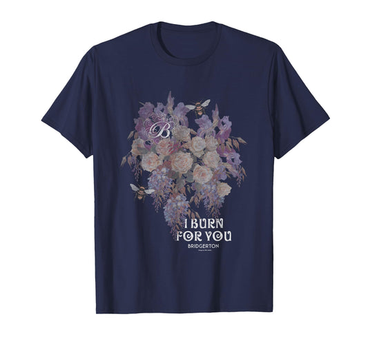 Bridgerton I Burn For You Vintage Retro Floral Chest Poster T-Shirt