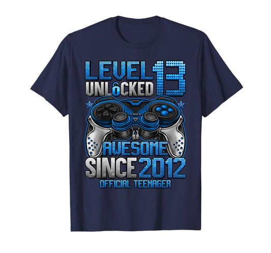 Official Teenager Level 13 Unlocked Gifts 13th Birthday Boy T-Shirt