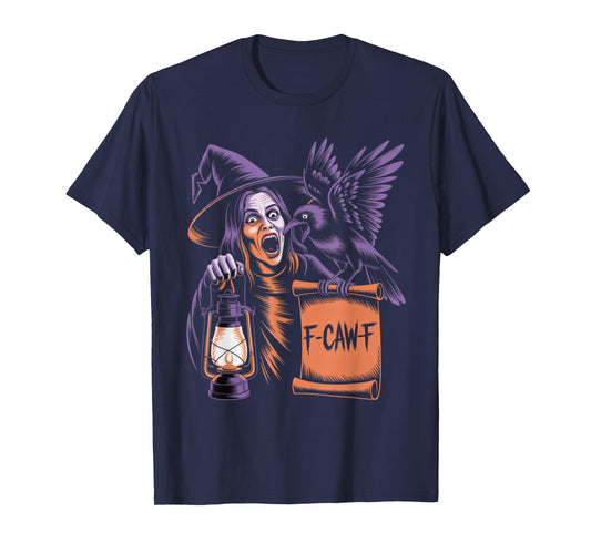 F-Caw-F Crow Funny Gothic Moon Black Bird Halloween T-Shirt