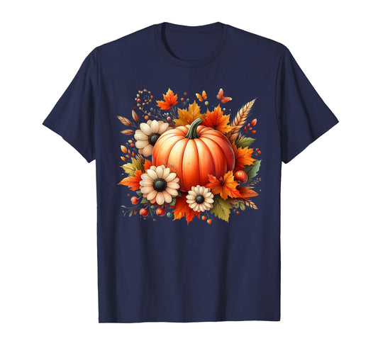 Pumpkin Garphic Fall Autumn Thanksgiving Vintage Pumpkin T-Shirt