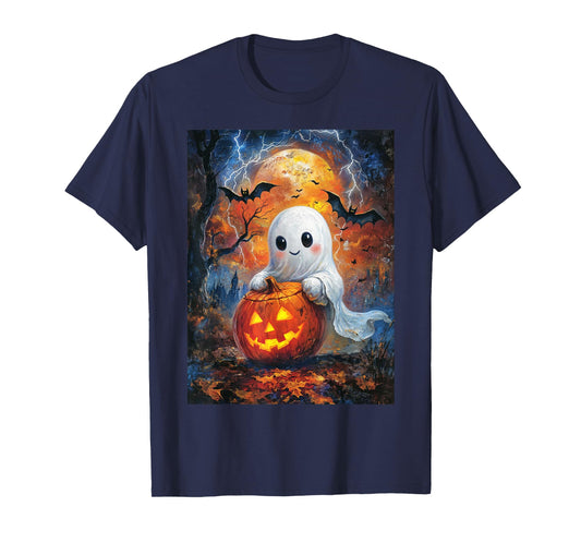 Halloween Pumpkin Design Girls Boys Kids Ghost Halloween T-Shirt