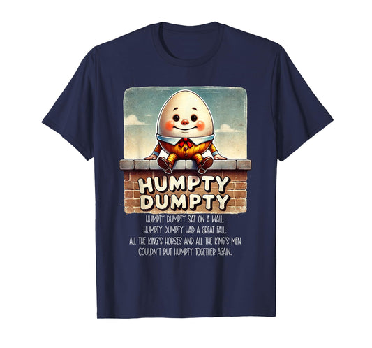 Humpty Dumpty Kids Nursery Rhyme Retro Humpty Dumpty Poem T-Shirt