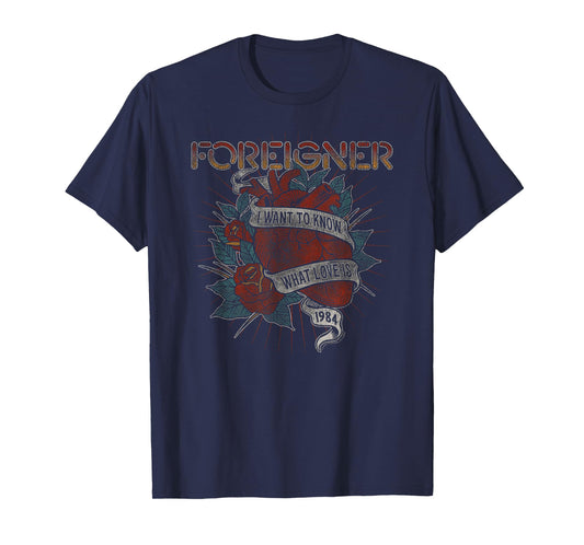 Foreigner I Want To Know What Love Is 1984 Heart Distressed T-Shirt
